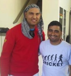 Nishant Arora with Yuvraj Singh, during Yuvraj's recovery from cancer